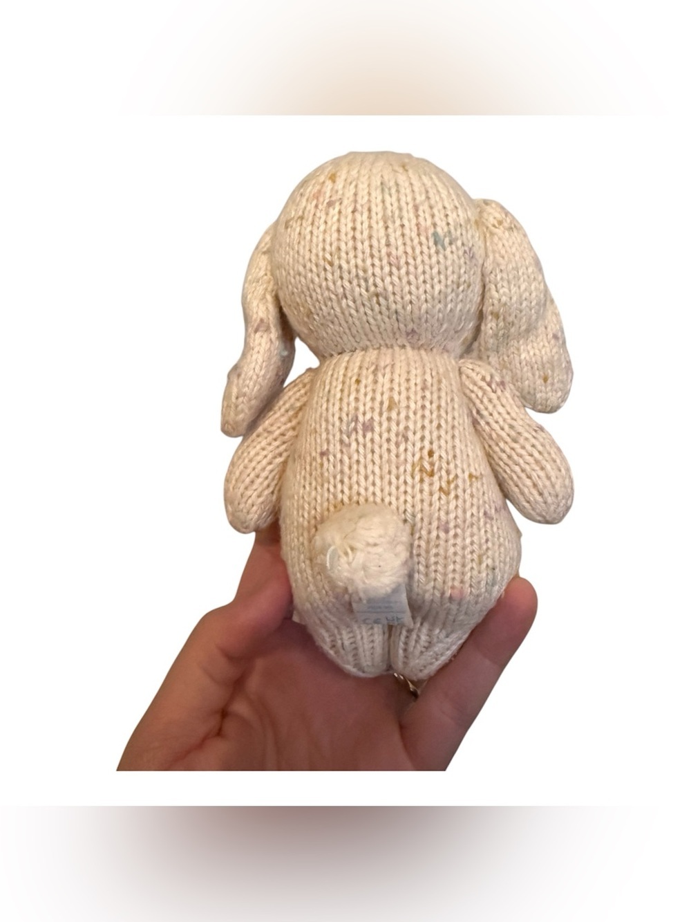 Cuddle + Kind Baby Bunny Confetti Color organic cotton 6 Inch - Picture 4 of 4